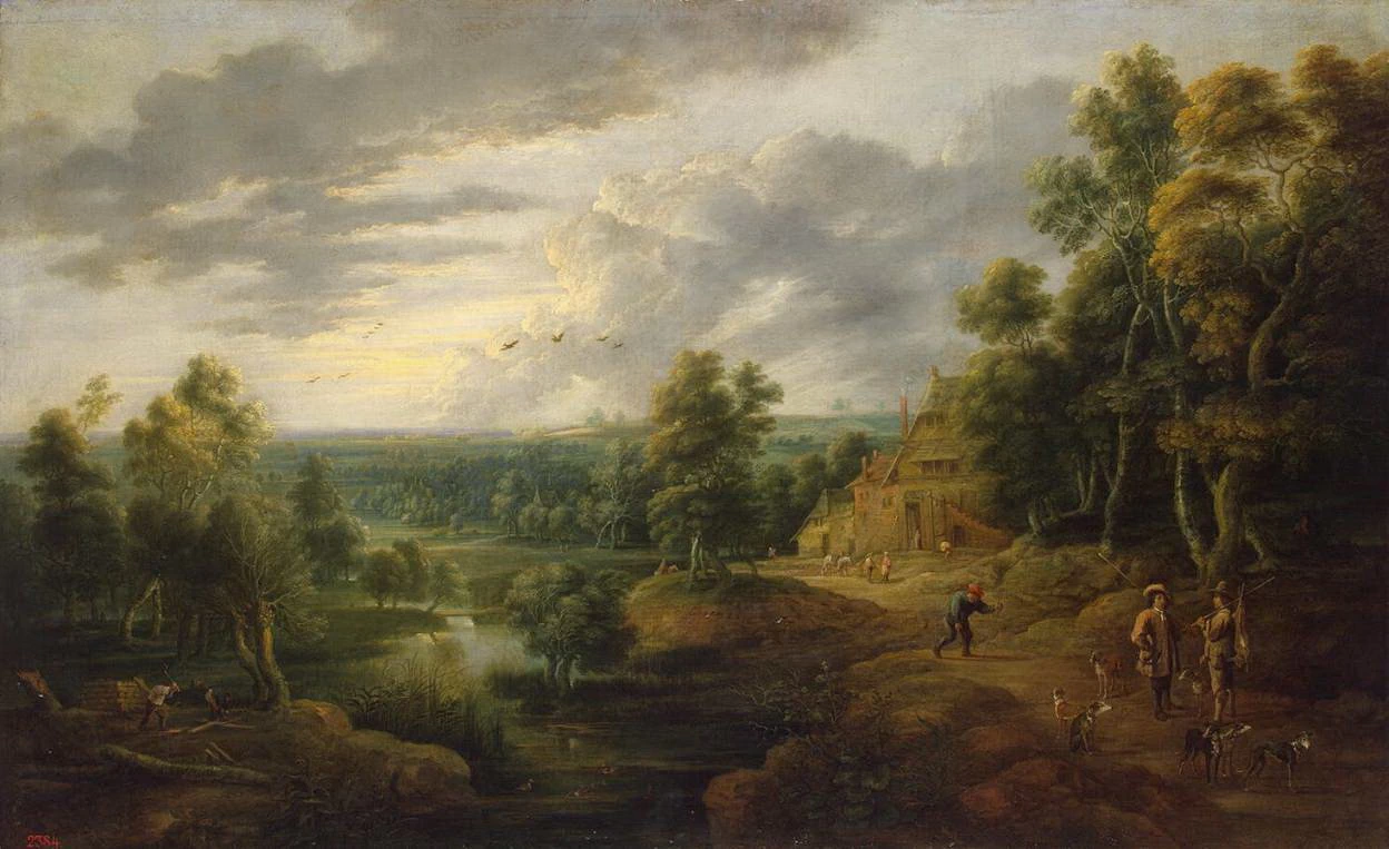 Paesaggio con alberi sul fiume - Hermitage Museum
